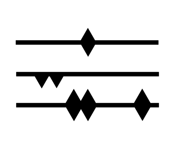 Example of a notches symbol from a sewing pattern.