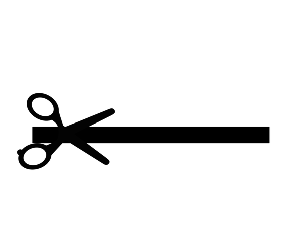 Example of a cutting line symbol from a sewing pattern.
