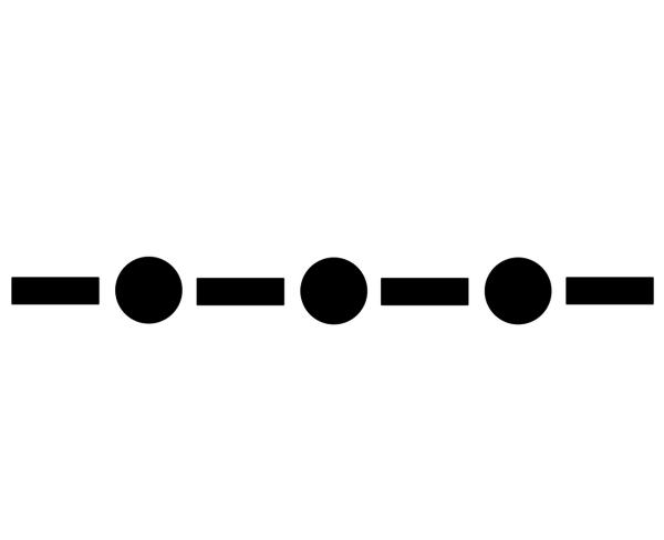 Example of a center front and center back symbol from a sewing pattern.