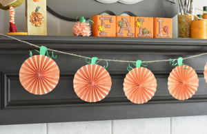 Paper Pumpkin Garland Decor 