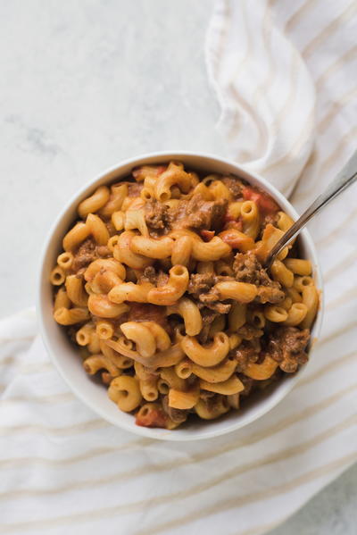 Cheesy One Pot Hamburger Casserole