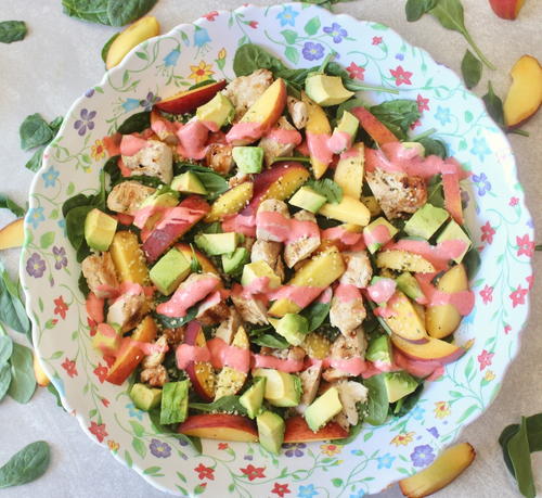 Summer Chicken & Peach Salad | FaveGlutenFreeRecipes.com