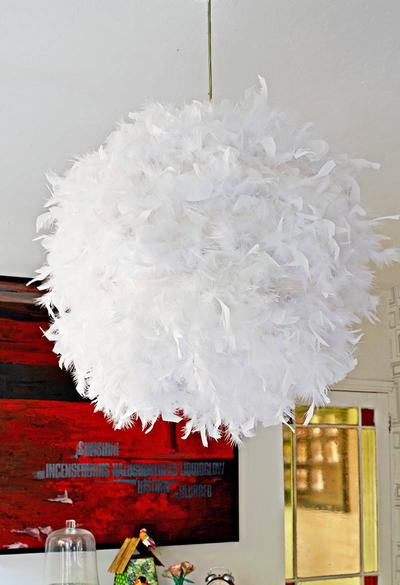Glamorous Feather Lampshade