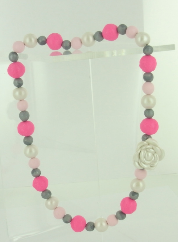 Beautiful Pink Clay Beads Necklace