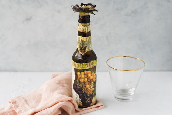 Beer Bottle Napkin Decoupage Technique