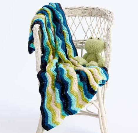 Chevron Stripes Crochet Baby Blanket