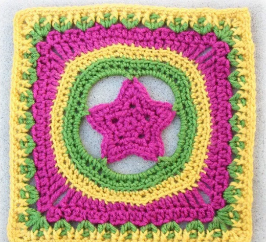 Shining Star Granny Square Pattern