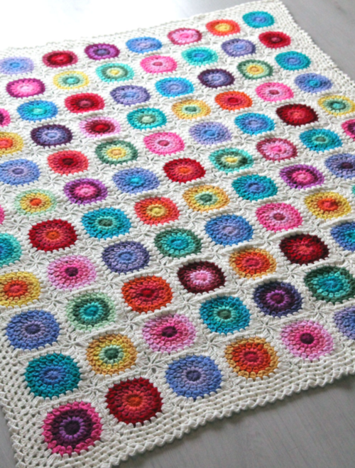 Color Wheel Granny Square Afghan Pattern