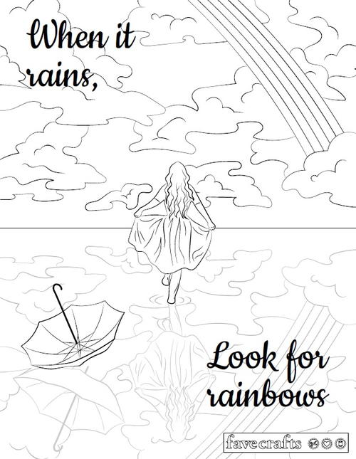 Look for Rainbows Adult Coloring Page