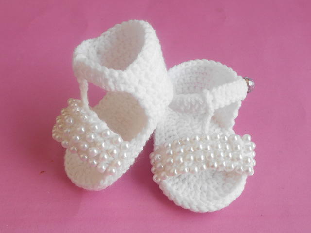 Crochet Baby Beaded Flip Flop Sandals