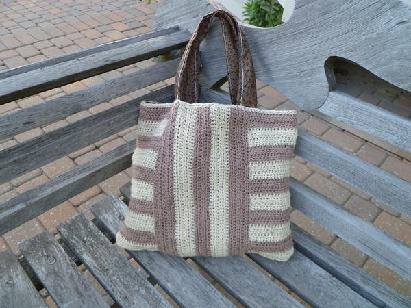 Striped Crochet Tote