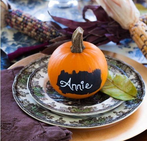 Thanksgiving DIY Pumpkin Name Cards