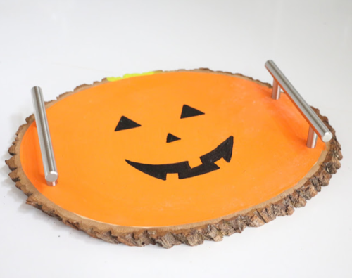 Pumpkin Designed DIY Serving Tray