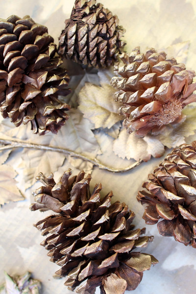 Gilded Pine Cone Fall Craft Idea Allfreeholidaycrafts Com