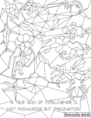Hidden Aquatics Geometric Coloring Page Favecrafts Com