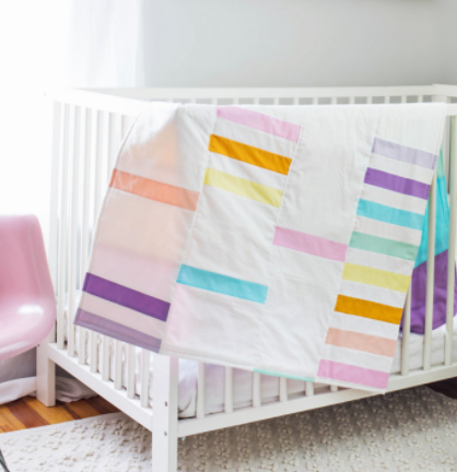 Mod Pastel Crib Quilt for Baby