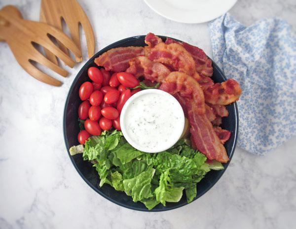 BLT Salad with Ranch Dressing