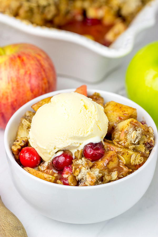 Gluten-Free Apple Cranberry Crumble | TheBestDessertRecipes.com