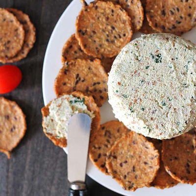 Garlic Herb Vegan Almond Cheese Spread