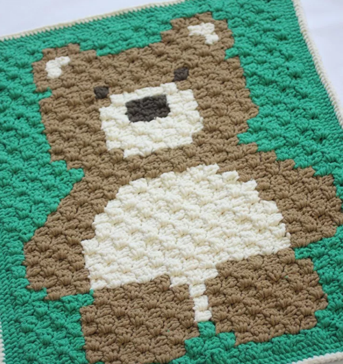 Baby Bear Corner to Corner Crochet Blanket Pattern