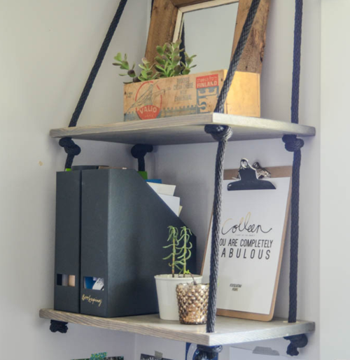 Minimalist DIY Hanging Shelves