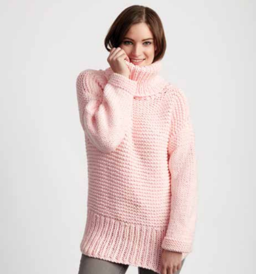 Chunky Turtleneck Easy Sweater Pattern