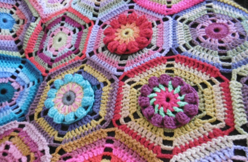 Spinning Top Hexagon Afghan Pattern