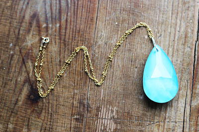 Aqua Amulet Pendant Necklace