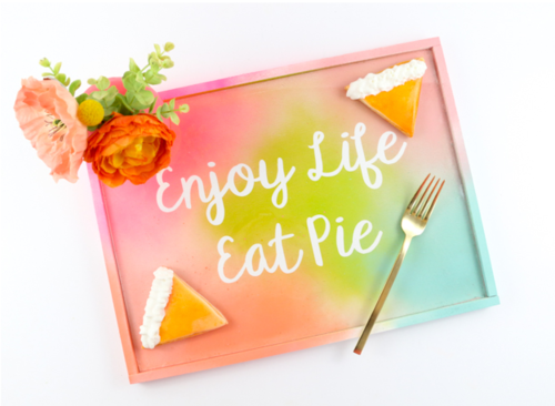 Ombre Typography DIY Serving Tray