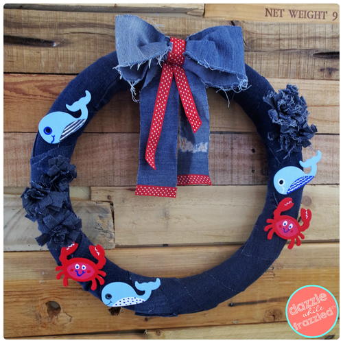 Nautical Wreath from Old Denim Jeans