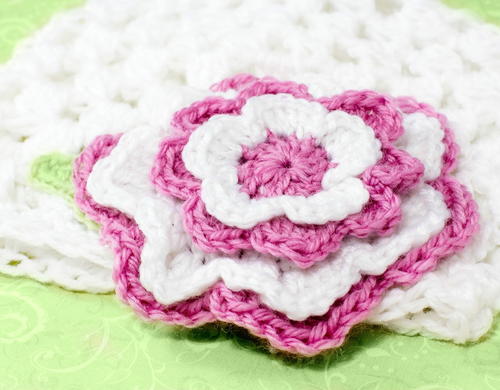 Candy Striped Crochet Flower