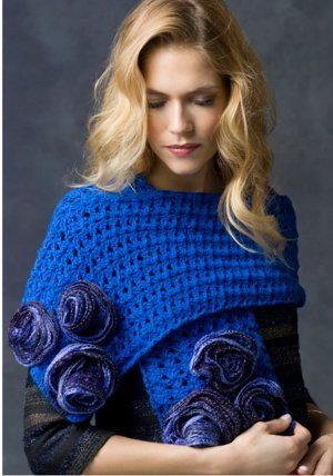 Shimmering Blue Rose Wrap