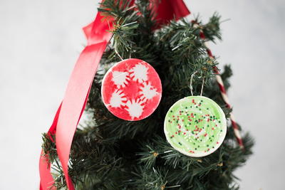Melted Peppermint Ornaments