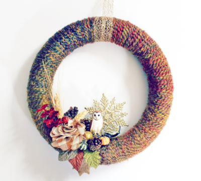 Fall Festival Yarn Wreath