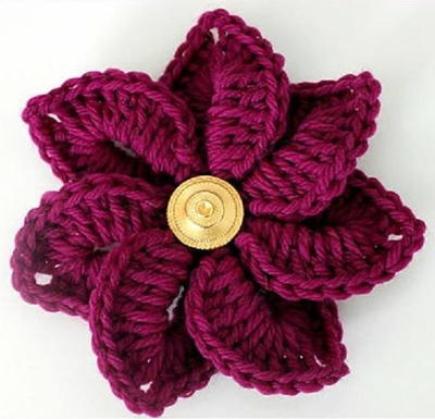 Crocodile Stitch Crochet Flower