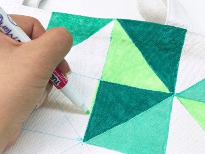 Geometric Triangle Tote Bag Design