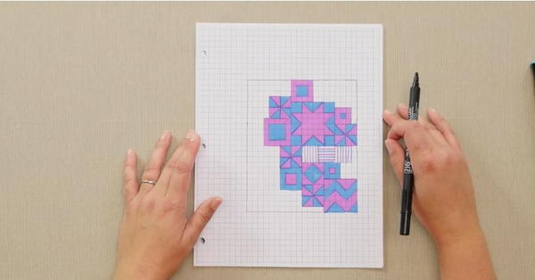 How to Design a Quilt on Graph Paper: plan the quilt cuts and shapes