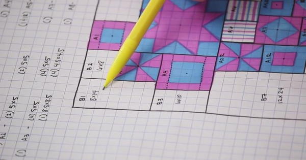 How to Design a Quilt on Graph Paper: label sketch