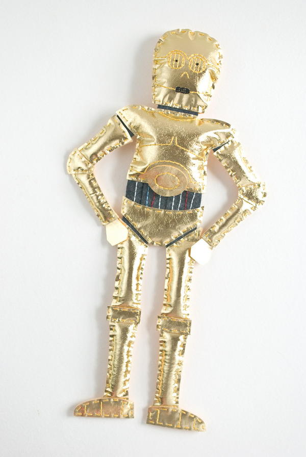 Image shows the Star Wars Inspired C-3PO DIY Toy on a light gray background.