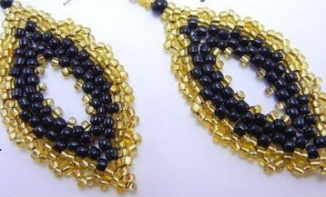 Yellow Royal Peyote Stitch Earrings