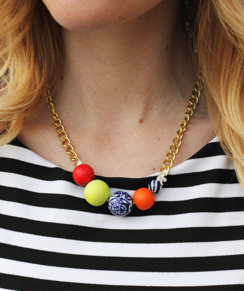 Super Simple Beaded DIY Statement Necklace