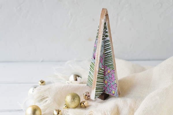 Coloring Page DIY Tabletop Christmas Tree