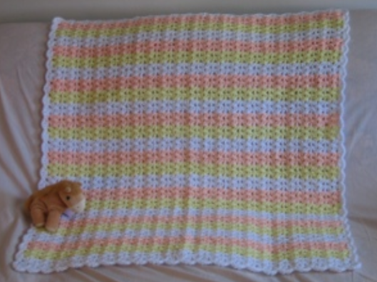Doubles and Shells Crochet Baby Blanket