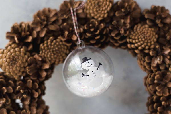 Three Finger Snowman Ornament