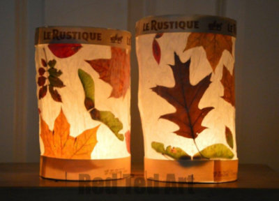 Golden Leaves DIY Lantern