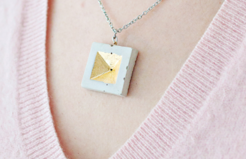 Gold DIY Concrete Necklace