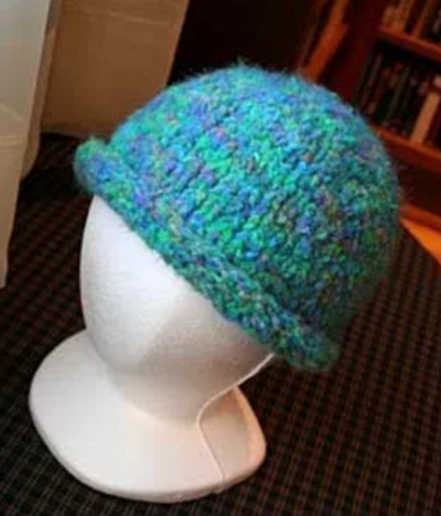 Basic Rolled Brim Hat AllFreeKnitting