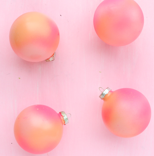 Colorful Spray Painted Ornaments