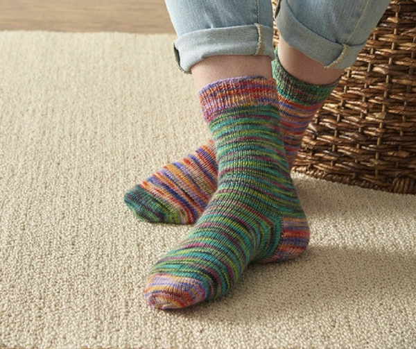 Rainbow Sherbet Easy Knit Sock Pattern
