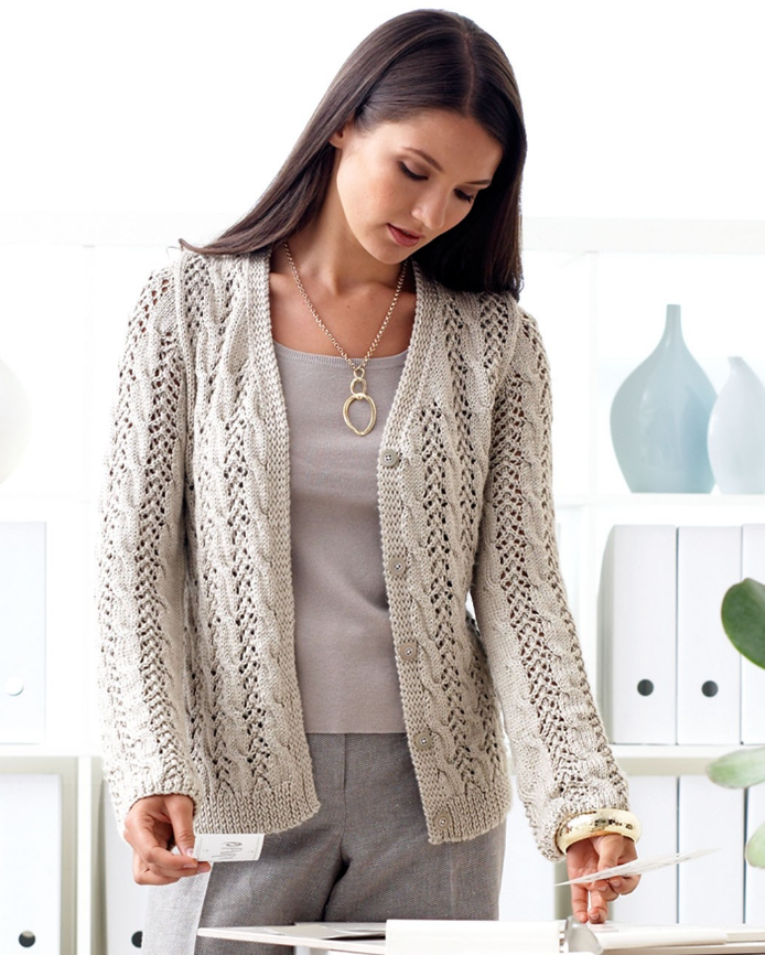 Lacy Cardigan Knitting Pattern | AllFreeKnitting.com